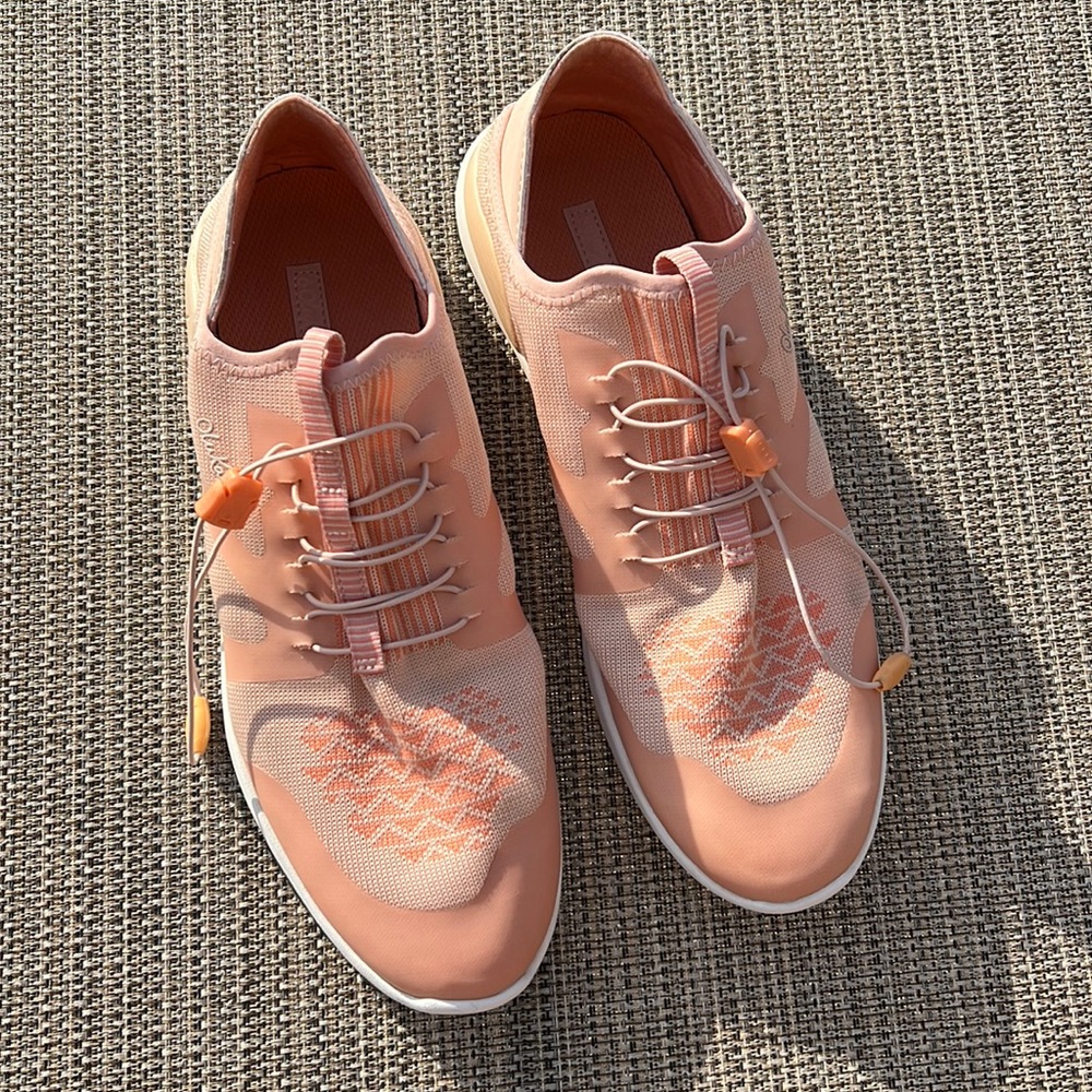 OluKai Miki Pink Sand- Cantaloupe Drop-In Heel Trainer Sneakers Womens 11 EU 41